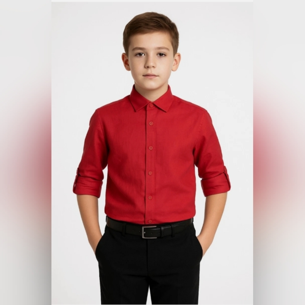 Boy Classic Red Kids Shirt Sz 14